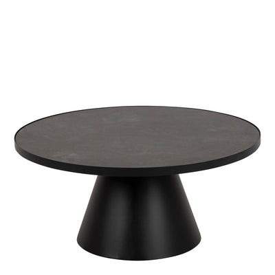 Soli Low Round Ceramic Coffee Table in Black 85.7x40cm – FTG