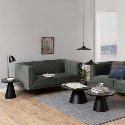 Soli Low Round Ceramic Coffee Table in Black 85.7x40cm – FTG, view 2