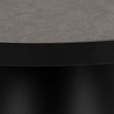 Soli Low Round Ceramic Coffee Table in Black 85.7x40cm – FTG, view 6