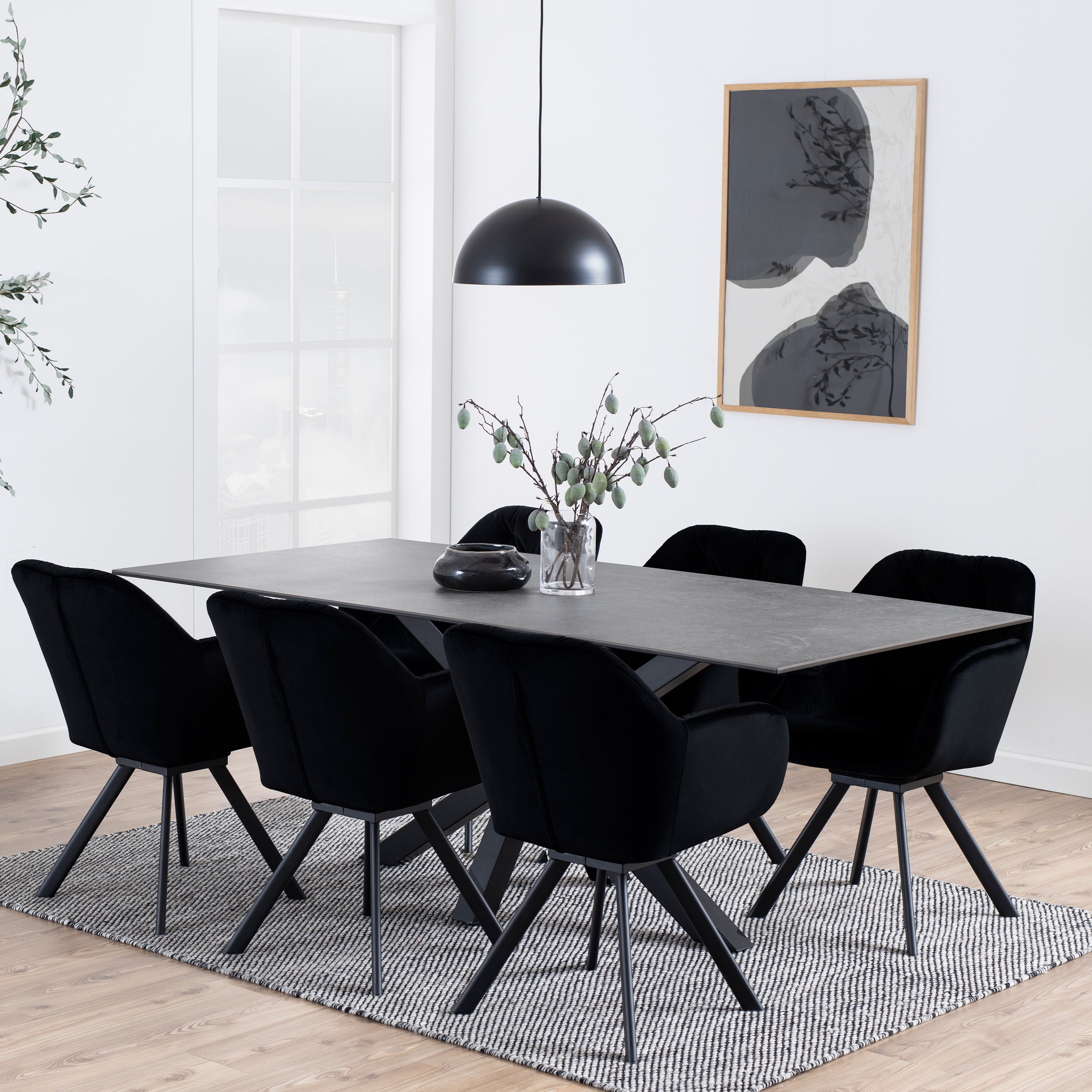Heaven Dining Table with Ceramic Black Top 200cm – FTG