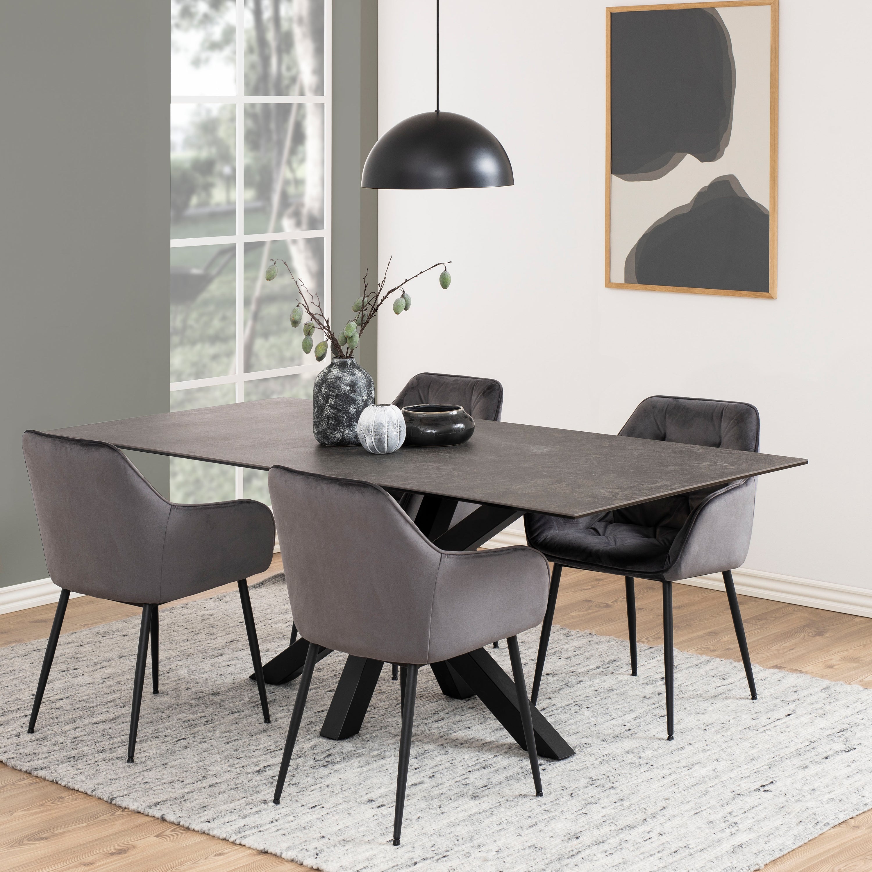 Heaven Dining Table with Ceramic Black Top 200cm – FTG, view 2