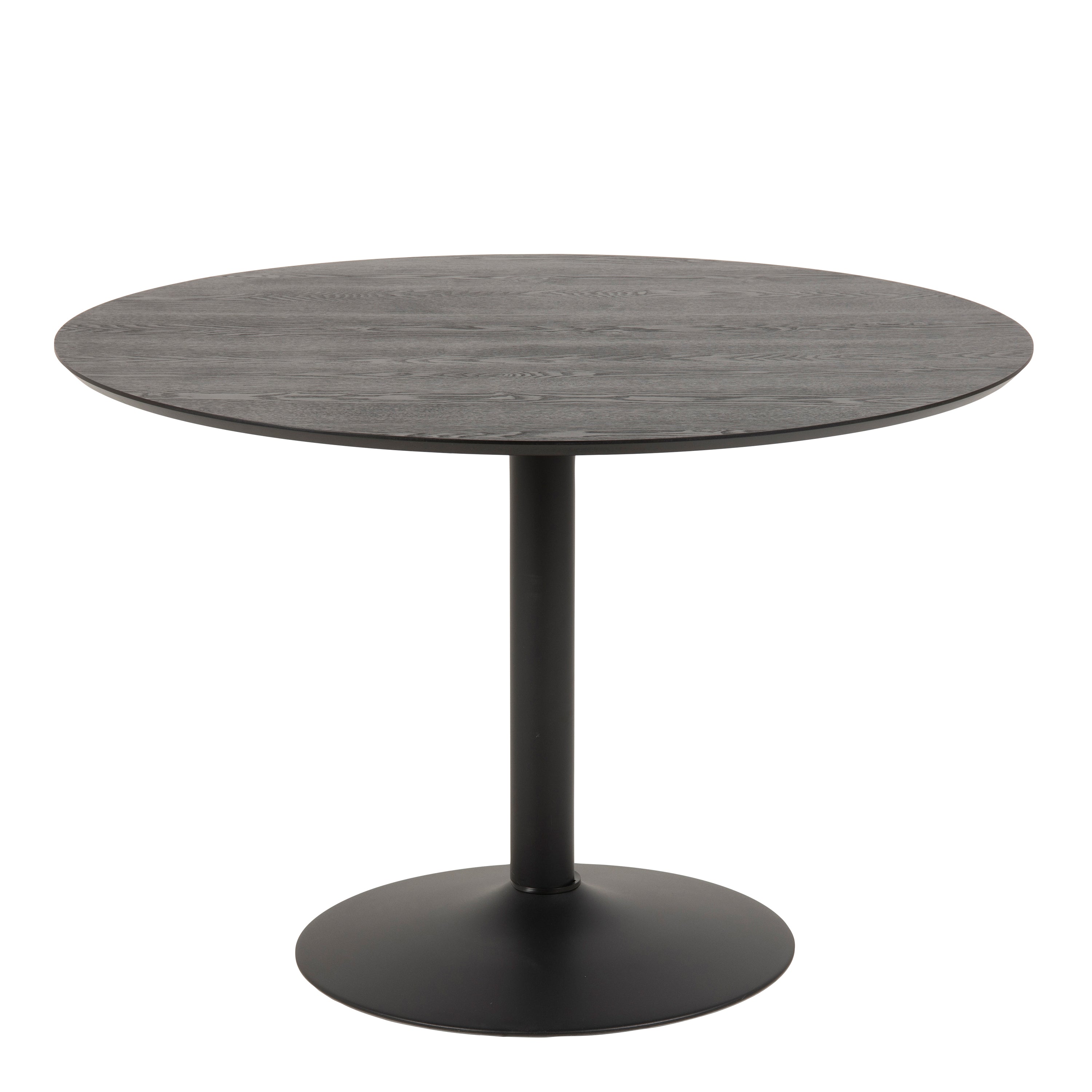 Ibiza Round Dining Table with Black Ash Top and Matt Black Base – FTG