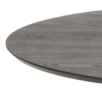 Ibiza Round Dining Table with Black Ash Top and Matt Black Base – FTG, view 6