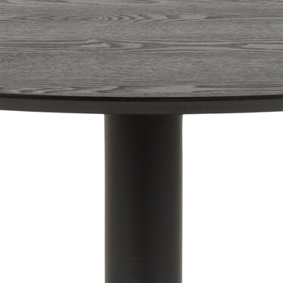 Ibiza Round Dining Table with Black Ash Top and Matt Black Base – FTG, view 8