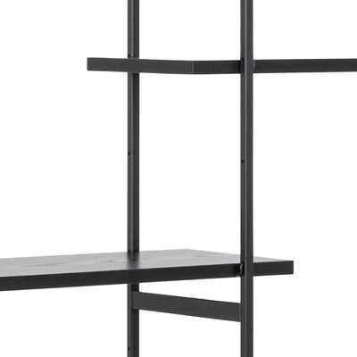 Angus Bookcase with 1 Sliding Door & 5 Shelves in Black – FTG, view 10