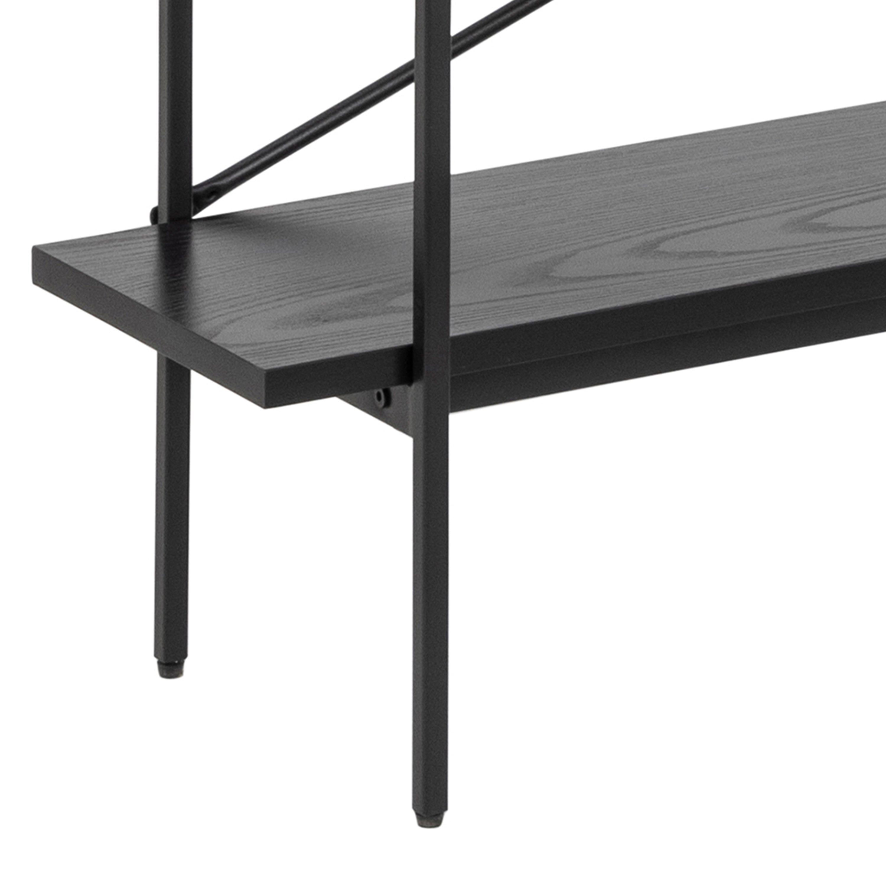 Angus Bookcase with 1 Sliding Door & 5 Shelves in Black – FTG, view 12