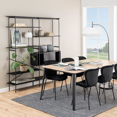 Angus Bookcase with 1 Sliding Door & 5 Shelves in Black – FTG, view 5