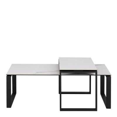 Katrine Coffee Table Set with White Ceramic Akranes Top – FTG, view 2