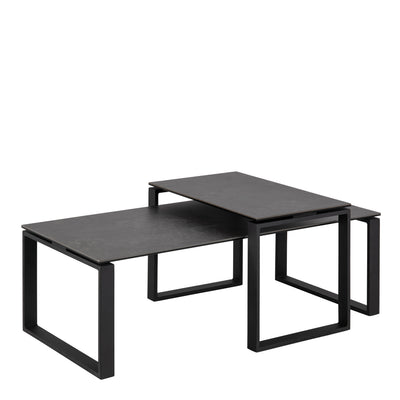 Katrine Ceramic Coffee Table Set in Black – FTG