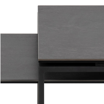 Katrine Ceramic Coffee Table Set in Black – FTG, view 7