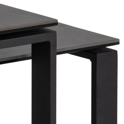 Katrine Ceramic Coffee Table Set in Black – FTG, view 8