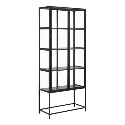 Seaford Tall Black Metal 2 Door Display Cabinet – FTG