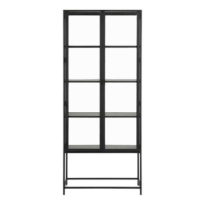 Seaford Tall Black Metal 2 Door Display Cabinet – FTG, view 2