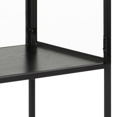 Seaford Tall Black Metal 2 Door Display Cabinet – FTG, view 7
