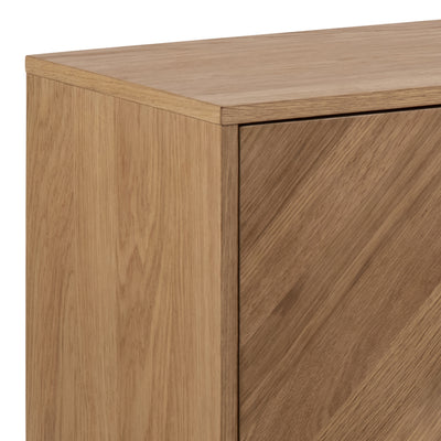 Brighton 3 Door Sideboard in Oak with Herringbone Effect – FTG, view 3