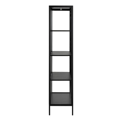 Newcastle Tall 2 Door Display Cabinet in Matt Black – FTG, view 3