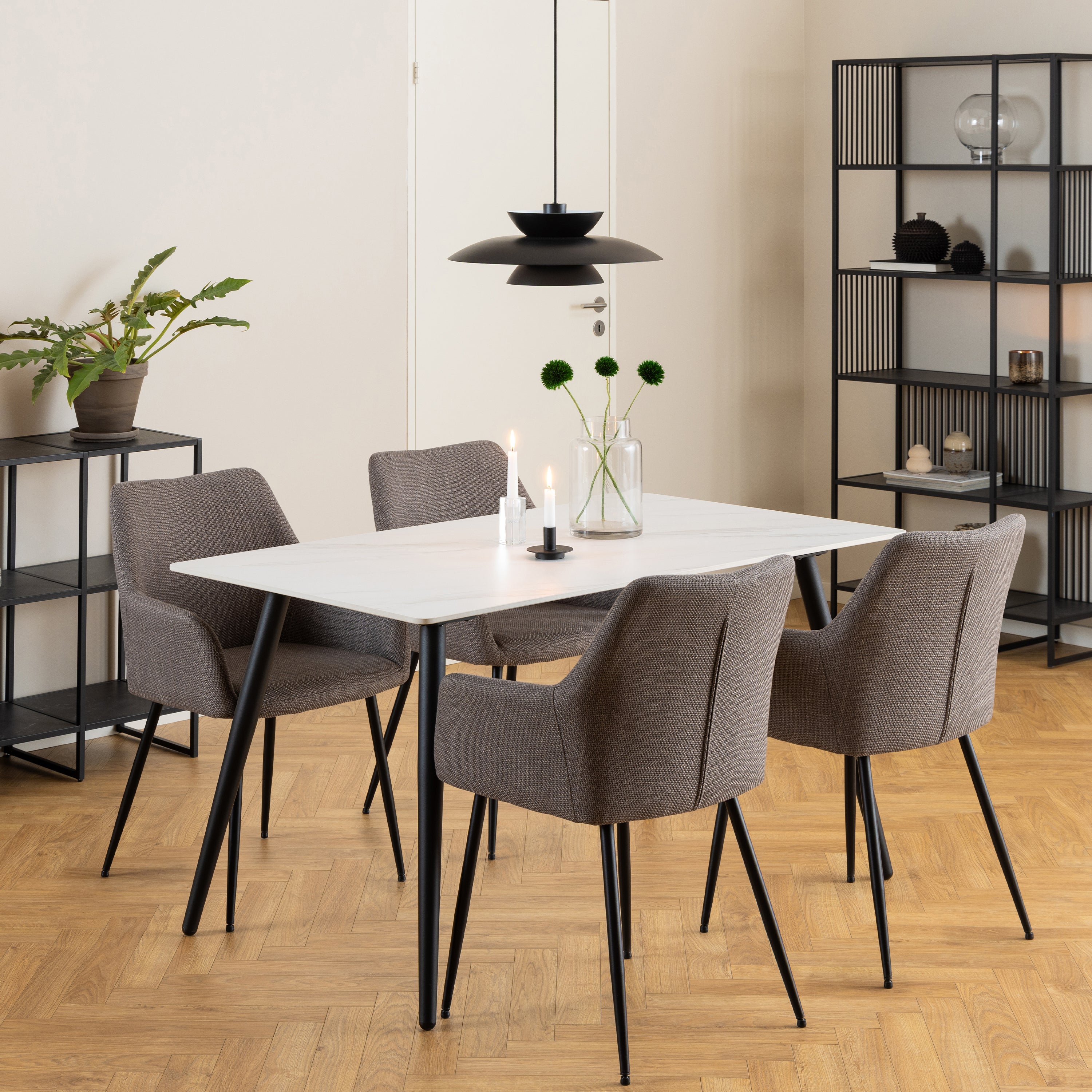 Wicklow Ceramic Dining Table in White – FTG, view 5