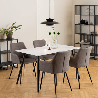 Wicklow Ceramic Dining Table in White – FTG, view 5