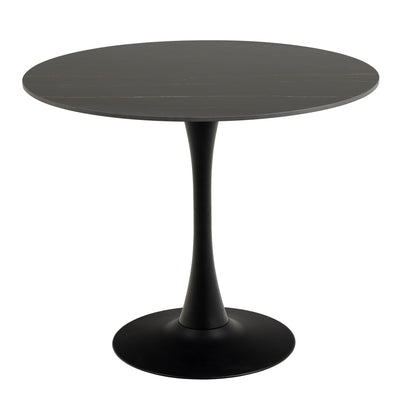 Malta Ceramic Round Dining Table in Black 90x75cm – FTG
