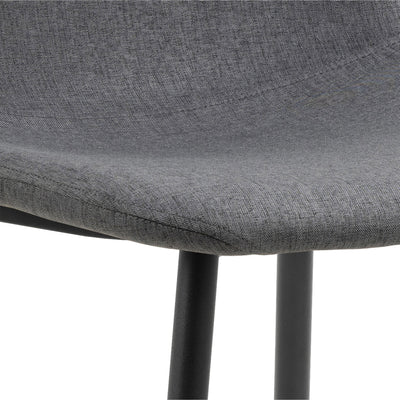 Malta Ceramic Round Dining Table in Black 90x75cm Included 4 Celia Dining Chair in Light Grey – FTG, view 8