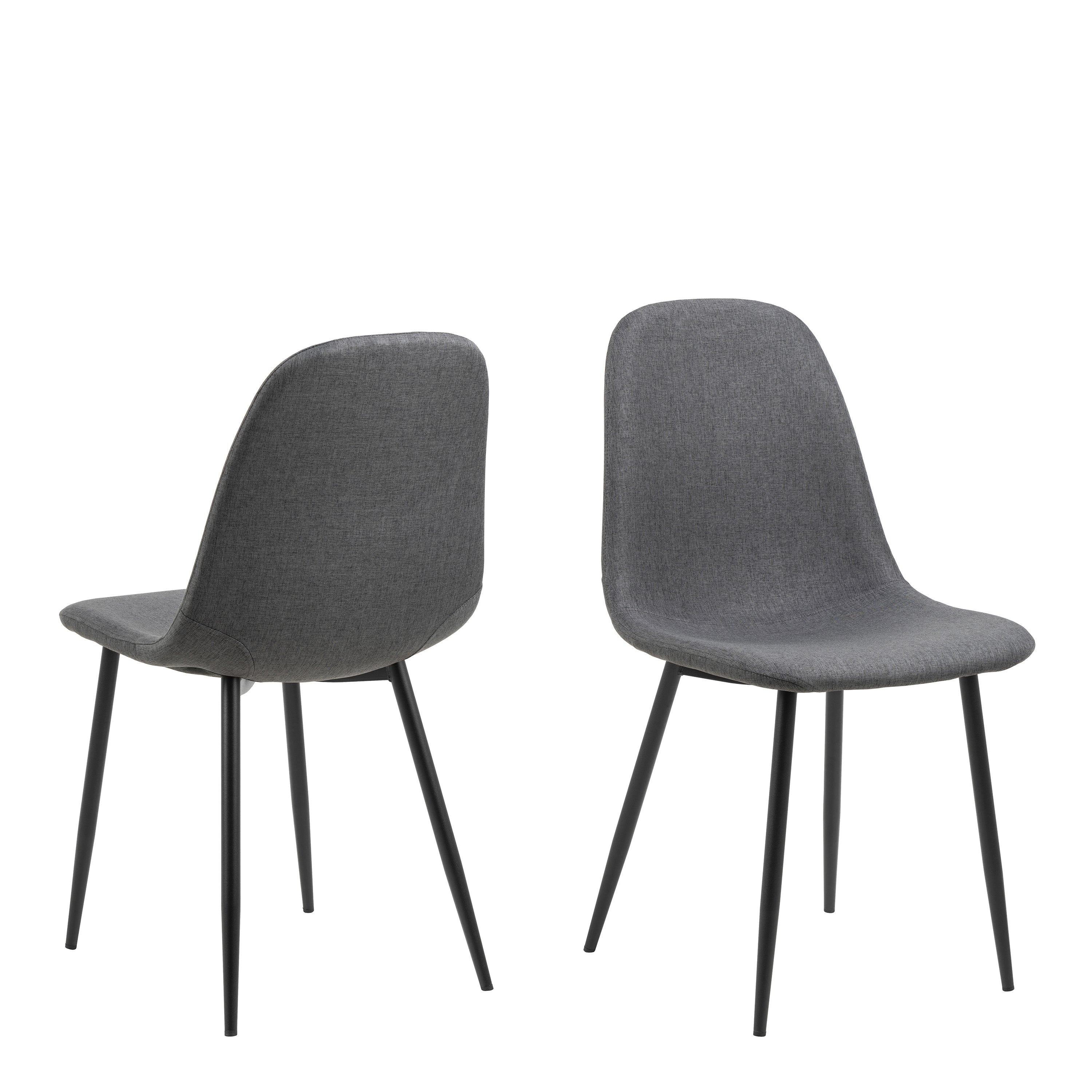 Malta Ceramic Round Dining Table in Black 90x75cm Included 4 Celia Dining Chair in Light Grey – FTG, view 4
