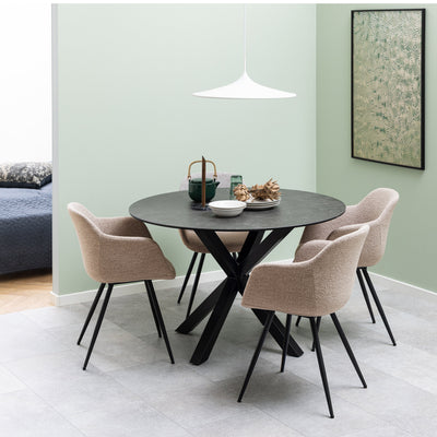 Heaven Round Dining Table with Ceramic Black Top – FTG, view 3