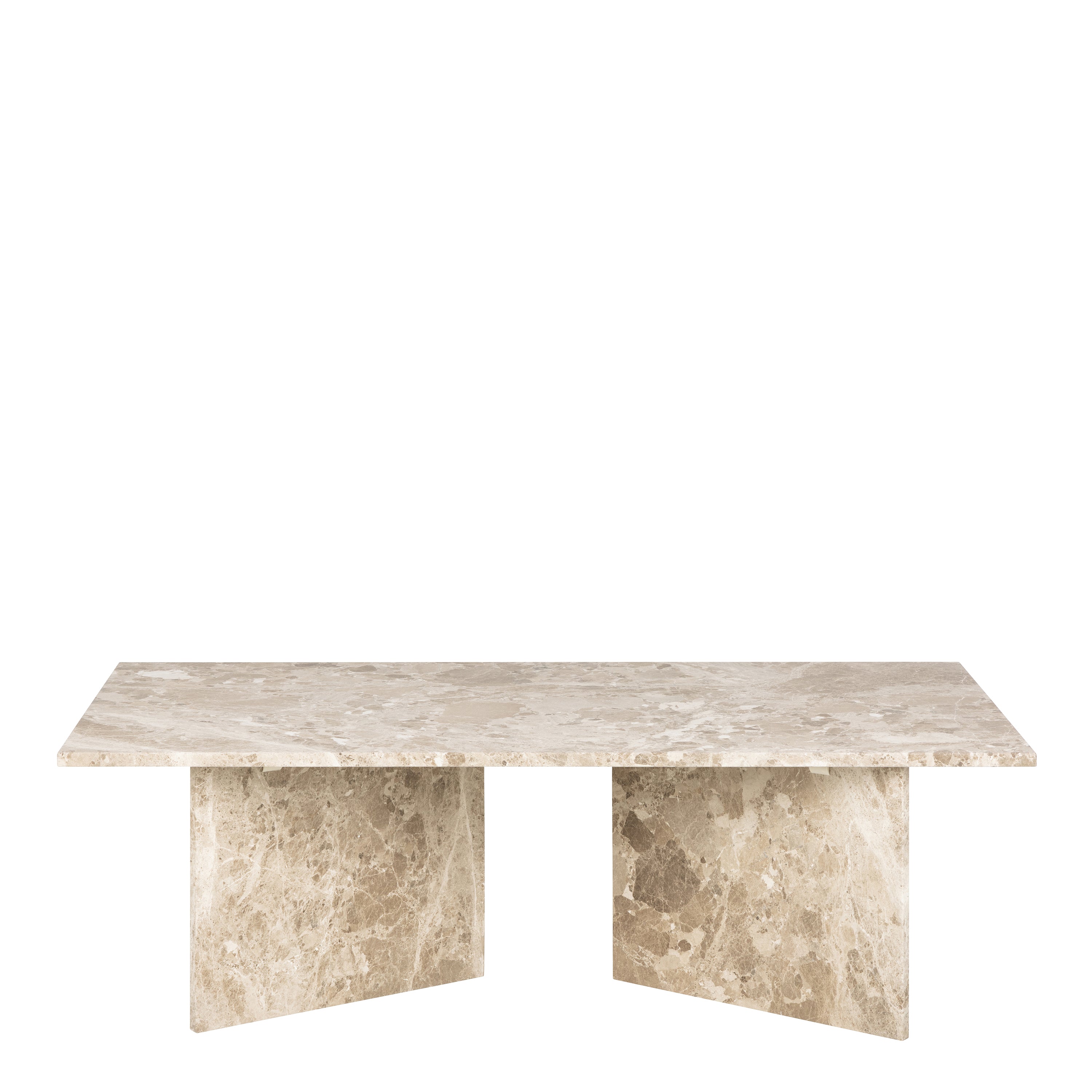 Vega Rectangular Coffee Table with Brown Marble Top 140cm – FTG