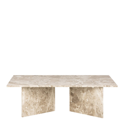 Vega Rectangular Coffee Table with Brown Marble Top 140cm – FTG