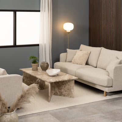 Vega Rectangular Coffee Table with Brown Marble Top 140cm – FTG, view 2