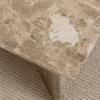 Vega Rectangular Coffee Table with Brown Marble Top 140cm – FTG, view 4