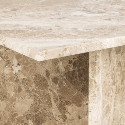 Vega Rectangular Coffee Table with Brown Marble Top 140cm – FTG, view 7