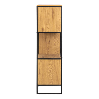 Swindon Bookcase with 2 Doors, 3 Drawers and 1 Shelves in Black – FTG, view 3