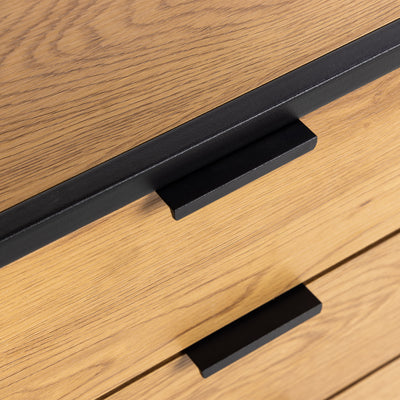 Swindon Bookcase with 2 Doors, 3 Drawers and 1 Shelves in Black – FTG, view 8