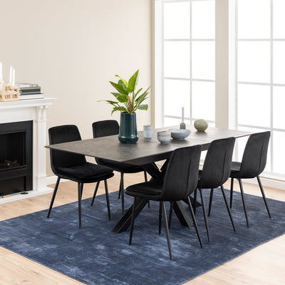 Heaven Extendable Dining Table with Ceramic Black Top 168cm – FTG, view 5