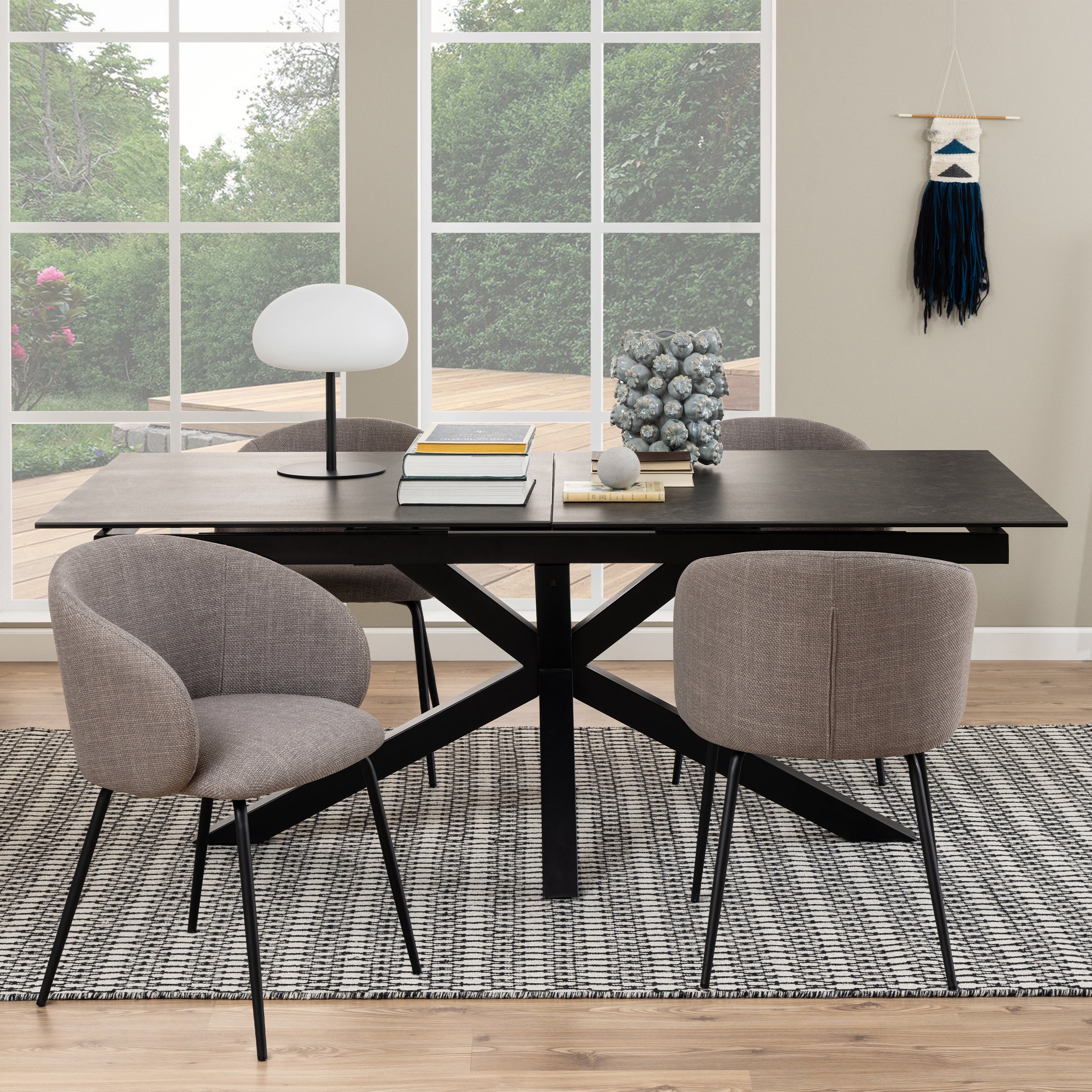 Heaven Extendable Dining Table with Ceramic Black Top 200cm – FTG, view 4