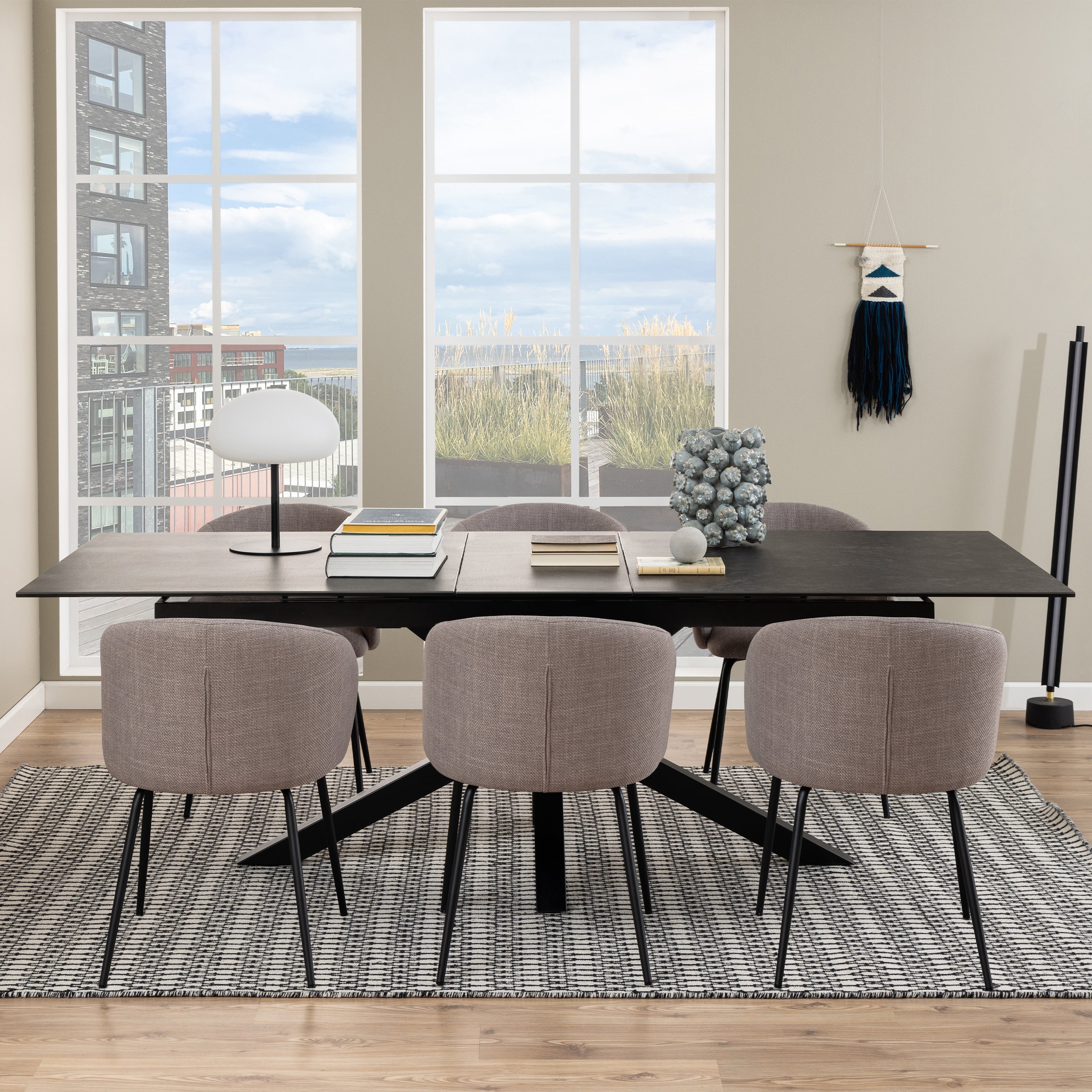 Heaven Extendable Dining Table with Ceramic Black Top 200cm – FTG, view 5