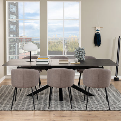 Heaven Extendable Dining Table with Ceramic Black Top 200cm – FTG, view 5