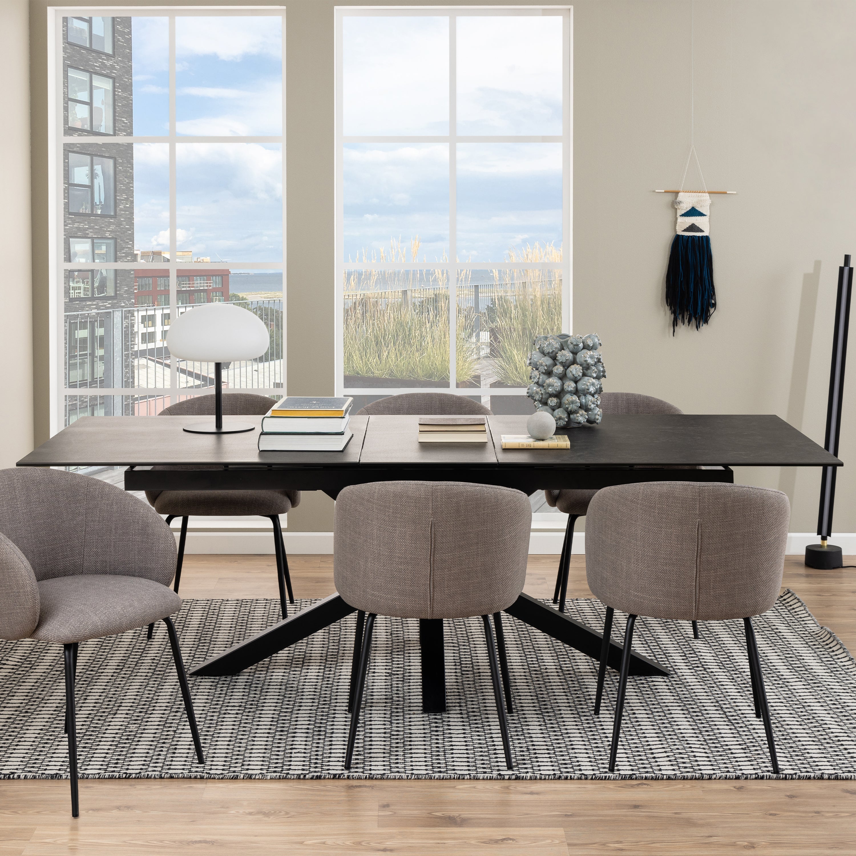 Heaven Extendable Dining Table with Ceramic Black Top 200cm – FTG, view 6