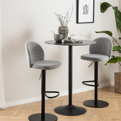 Malta Ceramic Round Bar Table in Matt Black – FTG, view 2