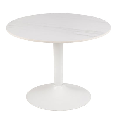 Malta Ceramic Round Coffee Table in White 60x45cm – FTG