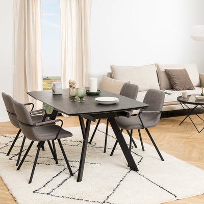 Blackburn Black Ceramic Dining Table – FTG, view 3