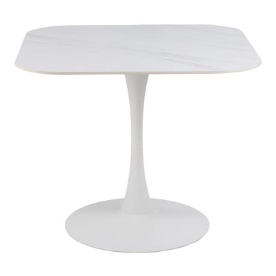 Malta Ceramic Square Dining Table in White – FTG, view 6