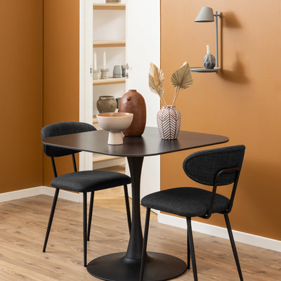 Malta Ceramic Square Dining Table Black – FTG, view 4