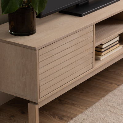 Linley 2 Door TV Unit in White Oak – FTG, view 6