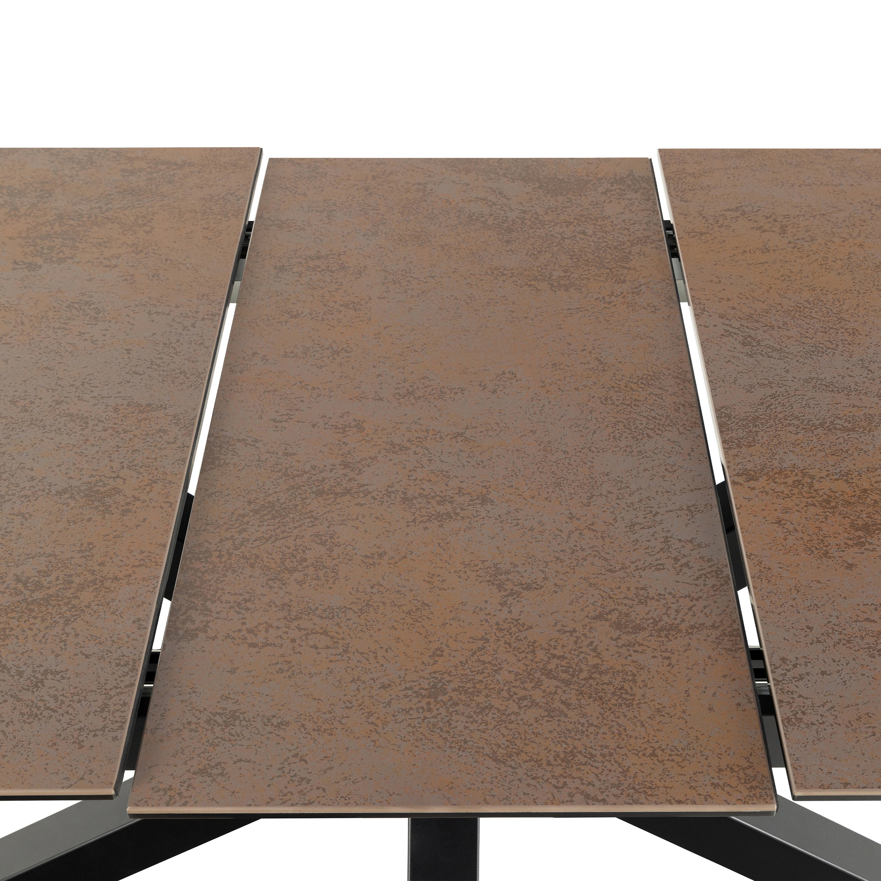 Heaven Extendable Dining Table with Ceramic Rusty Brown Top 168cm – FTG, view 8