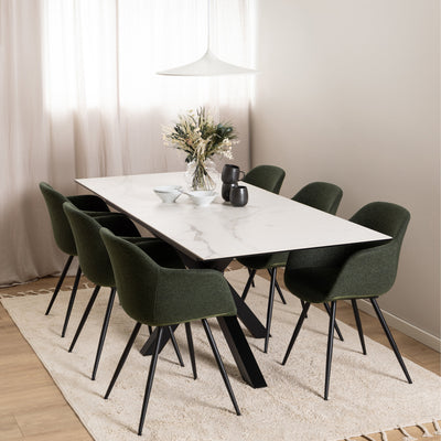 Heaven Extendable Dining Table with Ceramic White Top 168cm – FTG, view 5