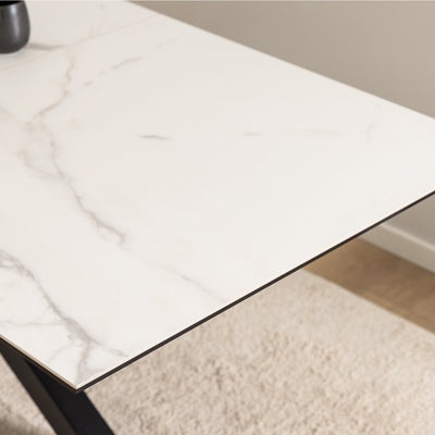 Heaven Extendable Dining Table with Ceramic White Top 168cm – FTG, view 7