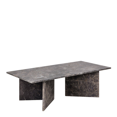 Vega Rectangular Coffee Table with Marron Marble Top 140cm – FTG