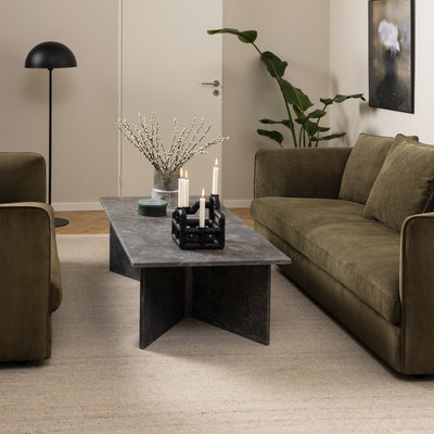 Vega Rectangular Coffee Table with Marron Marble Top 140cm – FTG, view 3