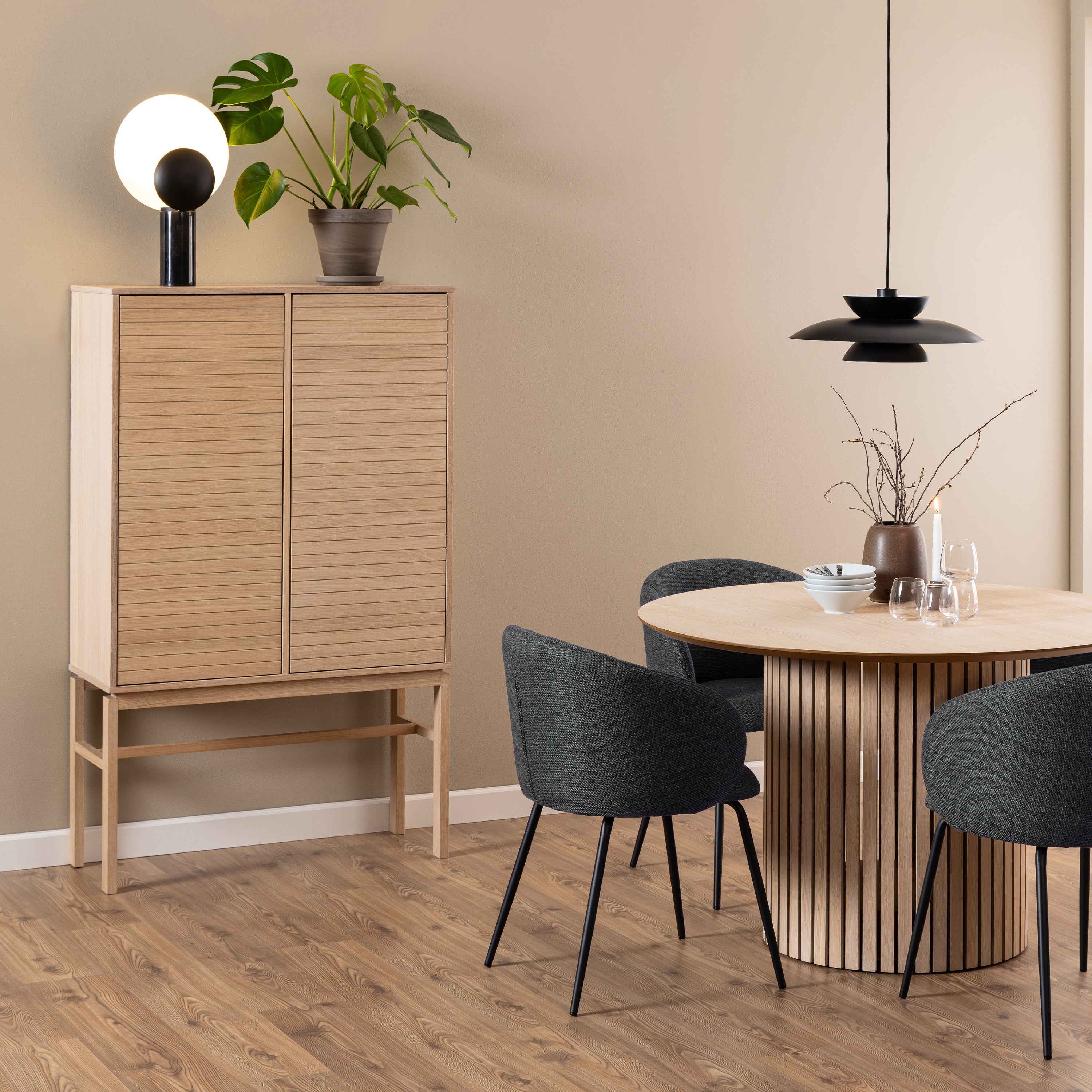 Linley Cabinet with 2 Doors and 4 Shelves in White Oak – FTG, view 5